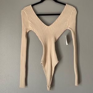 Nude ribbed bodysuit